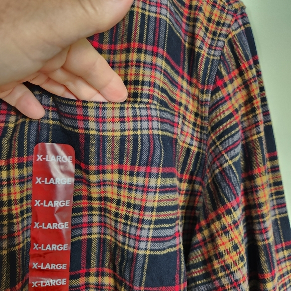 NWT Eddie Bauer Shirt Mens Flannel Button Up Plaid Long Sleeve, Sz XL - Picture 4 of 10